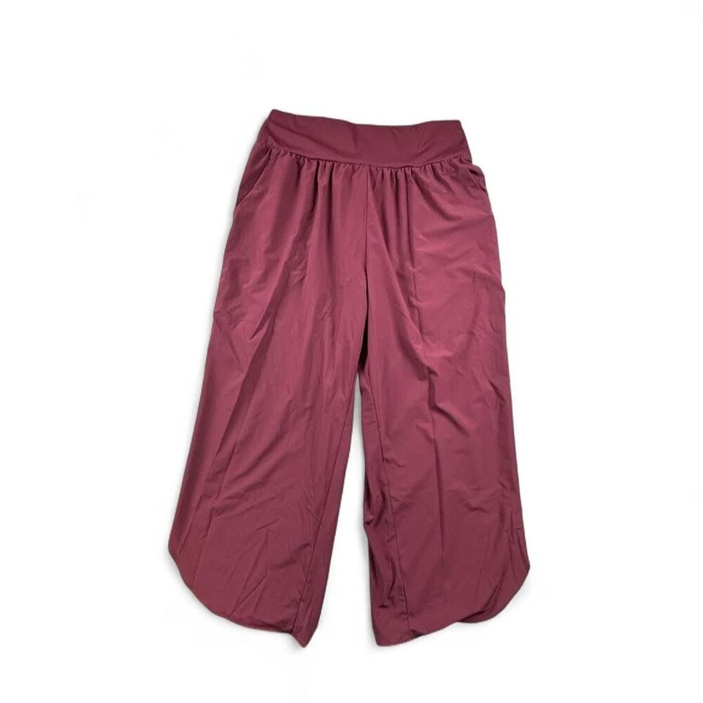 Halara Burgundy Wide Leg Lounge Pants Women's Large Airy Pull-On Casual